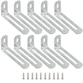 2.9"x1"x0.6"Adjustable Right Angle Brackets Metal L Bracket Heavy Duty 90 Degree Corner Fastener L-Shape Corner Brace Support Silver Shelf Bracket , 10Pcs - size: 2.9"x1", style: SILVER/10PCS