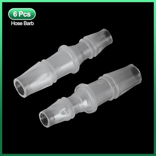 PATIKIL Hose Barb Reducer, 6 Pcs 5/16" to 1/4" Hose ID Connectors Joint Plastic Pipe Fitting Splicer Mender Union Adapter for Air Water Fuel Gas Aquarium, White - size: 5/16" to 1/4"