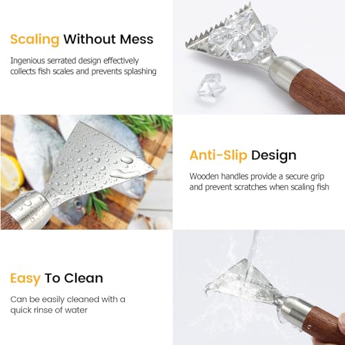 Fish Scaler Stainless Stee Fish Scale Remover Fish Descaler Fish Cleaner Fish Scraper Tool