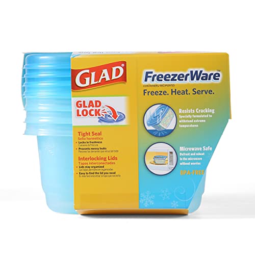 Glad Food Storage Containers - Glad FreezerWare Container - Small - 24 Ounce - 4 Containers - size: 4 Count (Pack of 1)