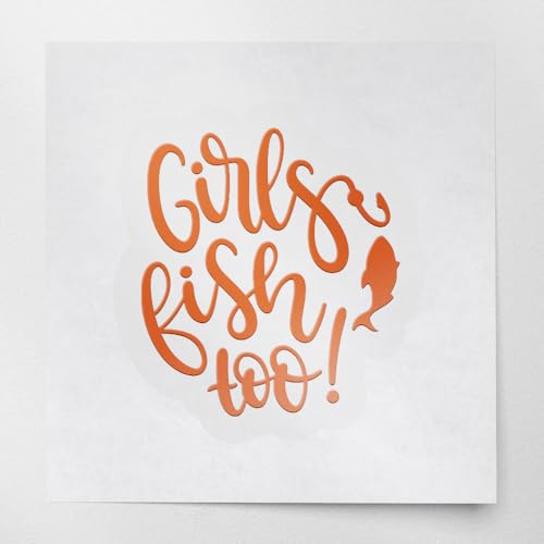Decal Stickers of Girls Fish Too (Pastel Orange) (Set of 2) Premium Waterproof Decal Stickers for Laptop Smartphone Car Dirt Bike Wall Room Mason Jar Bathtub Door Skateboard - BICVER1c33530PO0124 - color: Pastel Orange, size: 2.8'' x 3.1''