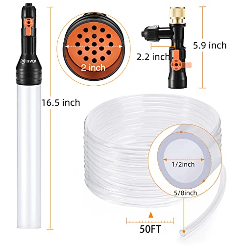 Gravel Vacuum for Aquarium Water Changer Fish Tank Cleaning Tools,Siphon Universal Quick Pump Aquarium Water Changing (30ft)