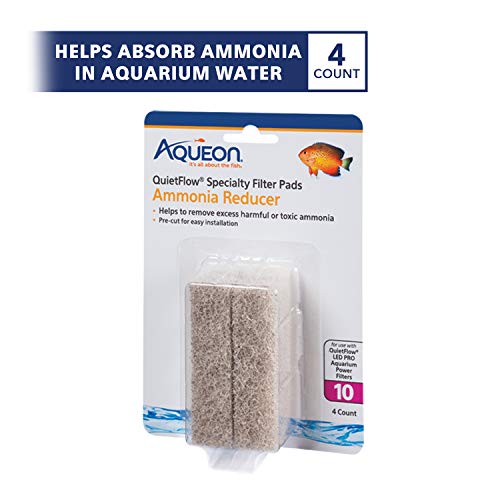 Aqueon QuietFlow LED PRO Ammonia Reducer 4 Count Filter Pads for Model 10 - size: For Model 10, style: Ammonia
