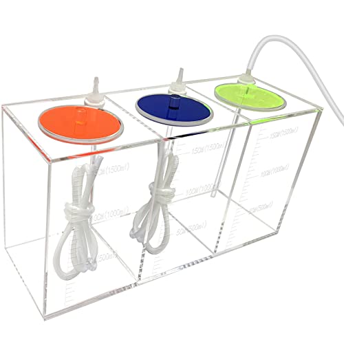 Dosing Container with Pump, Reservoir, Tubing Hose - 4500ml - size: 4500ml(blue orange and green lid)