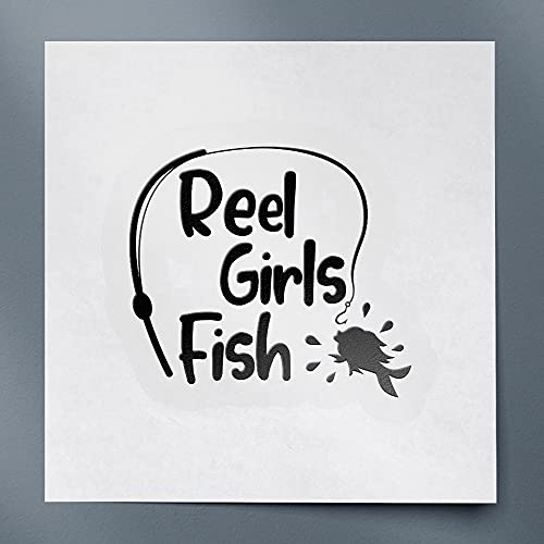 2 Pcs - Angdest Club Decal Stickers of Girls Fish (Black) Premium Waterproof Vinyl Decal Stickers for Laptop Phone Accessory Helmet Car Window Mug Tuber Cup Door Wall Decoration Andskusd44383Bl070722 - color: Black, size: 6.4'' x 5.6''