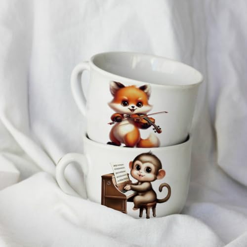 arricraft 10 Sheets Punk Rock Animals UV DTF Cup Wrap for 16OZ Glass, Musical Instrument Rub on Decals PVC Transfer Stickers for DIY Cups Wood Funiture 24x11cm/9.4x4.3inch - style: Punk Rock Animals Theme