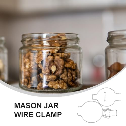 12Pcs Stainless Steel Wire Clamp Sealed can Buckles for Wide Mouth Jars with Unique Spring Design Leak Prevention for Kitchen Food Storage