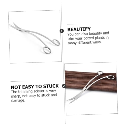 Yardwe Ergonomic Design Stainless Steel Aquarium Wave Scissor for Low-growing Plant Trimming Aquarium Tools