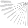 Straw Cleaner Brushes Sets, 12 Pieces 8.2 Inch Botthle Cleaning Brush and Nylon Tube Brush Brush Kit for Sippy Cup, Tumbler, Water Bottle, Drinking Straw (White) - color: 8.2 Inch White Cleaning Brushes