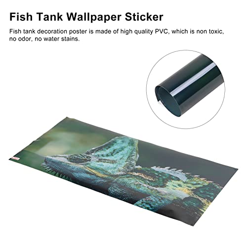 Aquarium Background PVC 3D Effects Fish Tank Decoration Picture, Self Adhesive Aquarium Sticker with Realistic Design, Non Durable Background for Freshwater (61 * 41CM) - size: 61*41CM