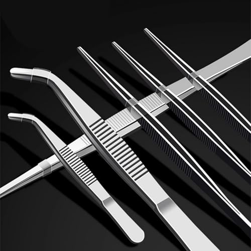 8In SUS304 Straight Tweezers Tongs, Stainless Steel Cooking Tweezers Dishwasher Safe for Grilling, Baking (8In SUS304 Straight Tweezers) - color: 8in Sus304 Straight Tweezers