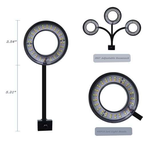 Upgraded Aquarium Light with Timer Clip On Fish Tank LED Light Small USB Light Dimmer Multi-Color White+Warm Yellow+Yellow 1 to 5 Gal (Adapter NOT Included) - size: Black-Dimmer+Timer