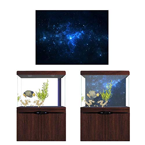 Fdit Fish Poster Aquarium Background Backdrop PVC Adhesive Starry Sky Decor Paper Cling Decals Sticker(6130cm)