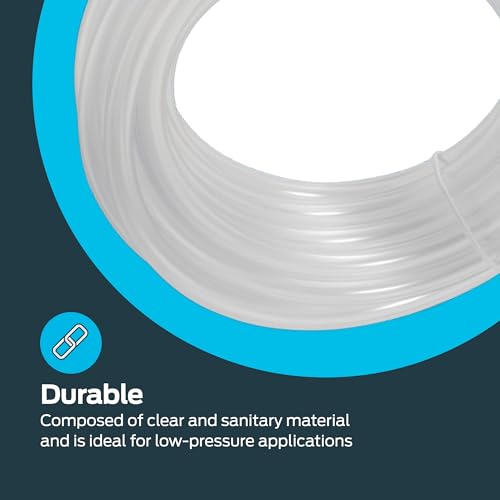 Eastman 1/2 Inch ID (5/8 Inch OD) PVC Clear Vinyl Tubing, 20 Foot Length, 98622 - size: 1/2 in. ID x 5/8 in. OD, style: 20 Ft.