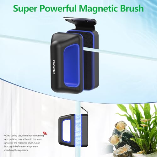 Aquarium Magnet Glass Cleaner, Double-Sided Detachable & Floating Algae Scraper for 0.4-1.0 Inch Fish Tank Glass Cleaning, No Scratches (L) - size: L