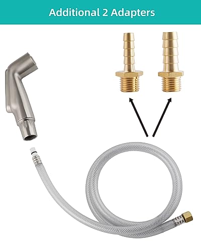 Universal Fit Kitchen Faucet Sprayer Attachment/Hose/Holder Set Compatible with Moen/Delta Faucet Sprayer Replacement, Kitchen Sink Side Sprayer Head, Brushed Nickel - color: Brushed Nickel