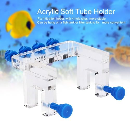4 Holes Clear Acrylic Aquarium Hose Holder Fish Tank Filter Hose Fixture with Screws for Dosing Pump Tube