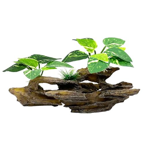 Fish Tank Decorations Aquarium Decor Ornaments Betta Silk Leaf pad Hammock Artifical Driftwood Cave Goldfish Bowl Accessories (Type-B) - color: Type-b