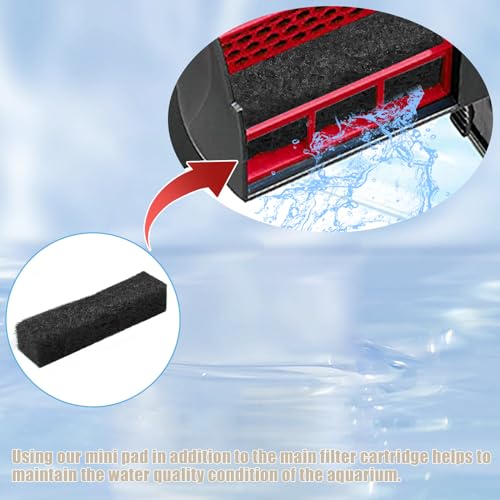 6pcs Filter Pads for Aqueon, Fish Tank Carbon Filter Pads Ammonia & Phosphate Reducer Aquarium Filter Cartridge Accessories for Aqueon QuietFlow LED PRO Model 10 (Black) - color: Black