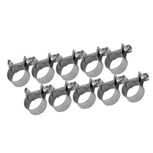 10pcs Stainless Steel Hose Clamps – Adjustable 6-20mm Fuel Line Pipe Clips for Air, Water, Silicone & Fuel Hoses (13-15Mm) - size: 13-15Mm