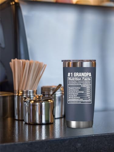 NewEleven Fathers Day Gift For Grandpa - Grandpa Birthday Gifts From Granddaughter, Grandson - Unique Birthday Present Ideas For Grandfather, Promoted To Grandfather - 20 Oz Tumbler Navy - color: Grandpa nutrition navy