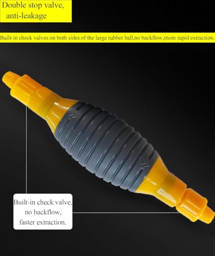 Gas Siphon Pump for Gasoline, with 4.9ft Siphon Hose, Hand Syphon Pump, Transfer Pump for Water, Oil, Diesel, Fish Tank, Aquarium (with Valve) - style: 2