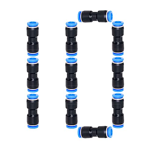 Beduan Push to Connect Fitting, 14mm Tube OD Pneumatic Quick Adapter Tubing Air Hose Line Pipe Fitting 10Pcs For 9/16" Tube OD - size: 14mm (10Pcs)