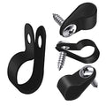 mankk 100PCS 1/4 Inch Rope Light Clips P-Style Mounting Clips Plastic Cable Clamps with Compatible Stainless Steel Pan Head Phillips Screws for Wire Management M-034-BK-LS - size: 100 Pack 1/4Inch