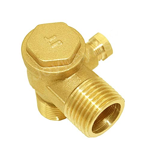 Joywayus Brass Air Compressor Check Valve Male Threaded Tube Connector G1/2"xG3/8"xM10*1 - style: style 2
