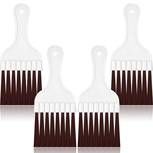 Boao 4 Packs Coil Brush Air Conditioner Condenser Refrigerator Cleaning HVAC Coil Cleaner Small Plastic Whisk Brush (Brown) - color: Brown
