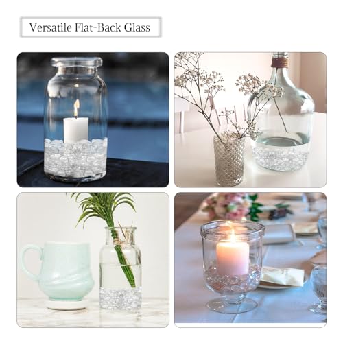 5Lb Clear Glass Pebbles, Flat Glass Marbles, Decorative Glass Gem Stones for Vase Fish Tank Fountains Crafts Centerpieces Fire Pit and Home Decor - color: Clear, size: 5LB