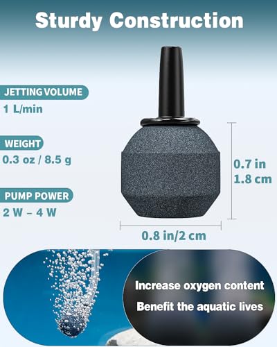 Pawfly Aquarium 0.8 Inch Air Stone Ball Bubble Diffuser Release Tool for Nano Air Pumps Small Buckets and Fish Tanks, 10 Pack - size: 0.8 Inch