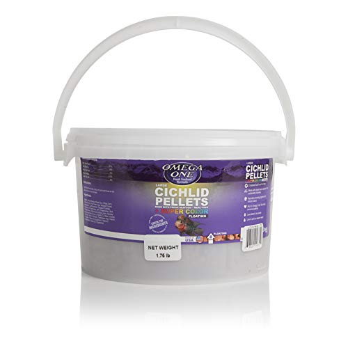 Omega One Super Color Floating Cichlid Pellets, Large, 1.75 lb x1 - size: 1.75 Pound (Pack of 1)