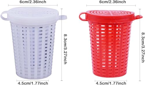 10-Pack Large Plastic Fishing Bait Cage Traps with Feeder Holder Box, Basket & Barrel Case - Bait Keeper for Shrimp, Earthworm, Crab, Minnow, Crawfish, Carp, Catfish in Cast Nets & Tackle Kit