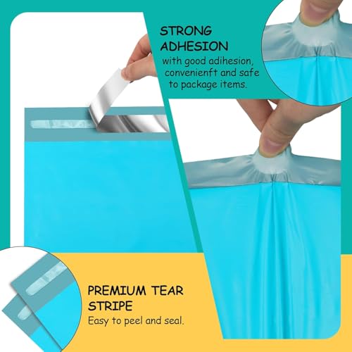 Poly Mailers 10x13 inch 200 Pcs, Blue Plastic Mailing Envelopes with 2.4mil Thickness, Waterproof and Tear-resistant Shipping Bags for Clothing, Tamper Proof Self-Seal Mailers Poly Bags - color: Blue, size: 10x13 Inch 200 Pcs