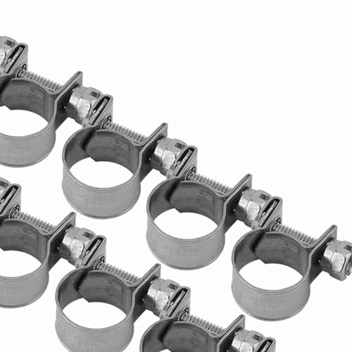 10pcs Stainless Steel Hose Clamps – Adjustable 6-20mm Fuel Line Pipe Clips for Air, Water, Silicone & Fuel Hoses (11-13Mm) - size: 11-13Mm