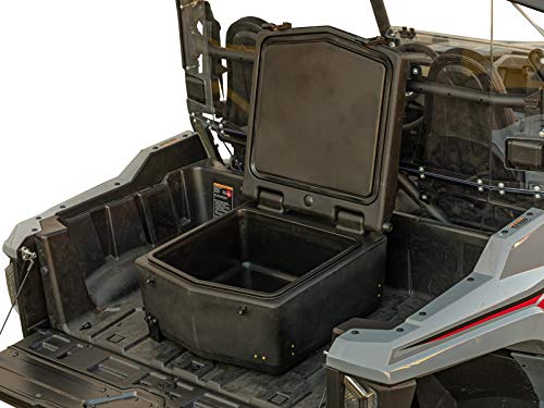 SuperATV Insulated Cargo Cooler Box for 2021+ Yamaha Wolverine RMAX 2 | Heavy Duty Bed Storage Box with Sealed Lid, Drain Plug, and Dual Cup Holders | 30-Liter Capacity