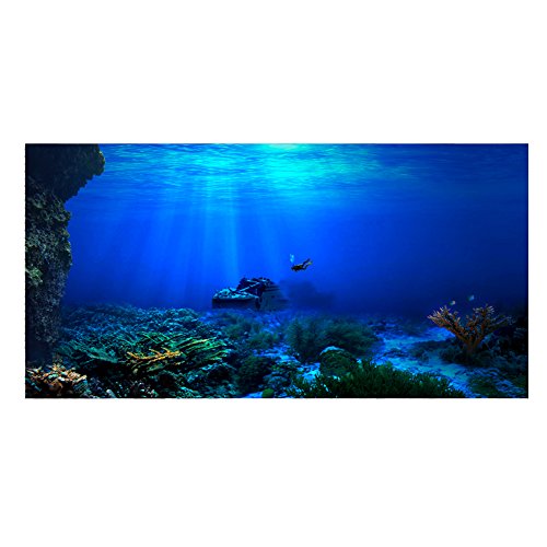 FastUU Durable Poster 3D Effect Waterproof Background for Aquarium(12250cm)