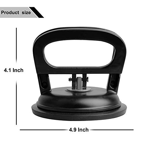 FCHO Glass Suction Cup Heavy Duty Aluminum Vacuum Plate Puller Handle Holder Hooks Duty Galss Lifting/Tile Suction Cup Lifter/Moving Glass/Pad for Lifting (Black, 2Pack) - color: Black