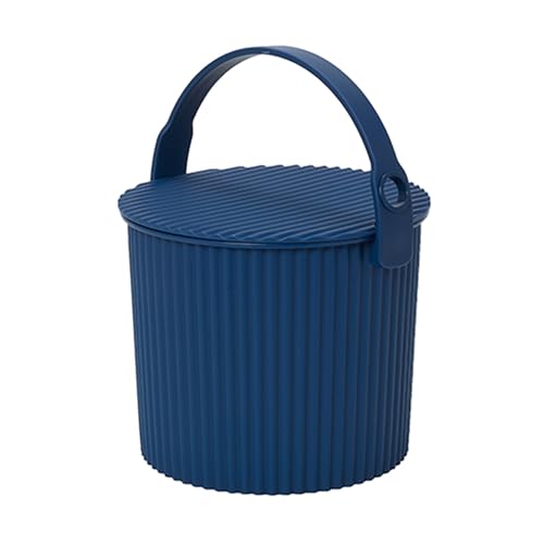 Hachiman Mini Bucket - 1.1 Gallon Heavy Duty Bucket with Lid and Handle - Hands-Free Filling - Easy to Stack and Store - Indoor Outdoor Use - 6.9" x 8.3" - Navy - color: Navy, size: Mini