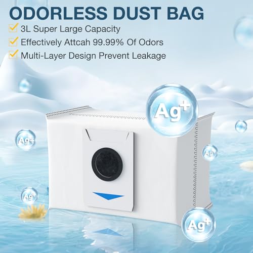 Replacement Parts for ECOVACS T20 Omni/Max/Pro,Ecovacs T20 Max Vacuum Cleaner Accessories Kit, 1*Main Brush+ 4*Hepa Filters+ 4*Mop Pads+ 4*Vacuum Bags+ 6*Side Brushs - style: T20