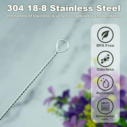 Straw Cleaner Brush for Stanley, 6Pcs Reusable Extra Long Straw Cleaning Brush for 14oz 20oz 30oz 40oz Stanley Mug, Cleaning Brushs for All Plastic, Glass, Stainless and Silicone Straws - color: Color*6