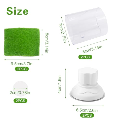 2PCS Acrylic Tube Tunnel - Betta Fish Toys, Hollow Cave with Grass Pad, Shrimp Hideout, Floating Fish Tank Decoration
