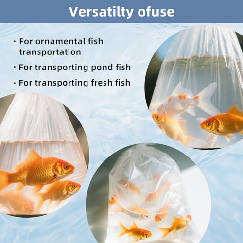 50 Pcs Pet Fish Bags, Aquarium Fish Transporting Containers, Shipping Containers for Live Fishes, 3 Mil Thick (50)