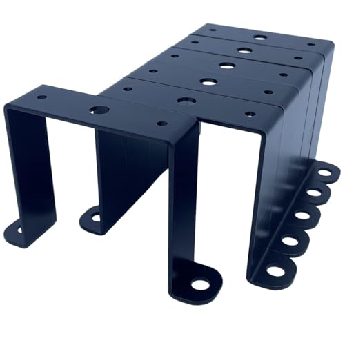 6 PCS 3x3" Square Pipe Tube Strap Clamps,3 inch metal u shaped bracket, steel u clamp bracket for mounting,Powder Coated Black - size: 3“ x 3"