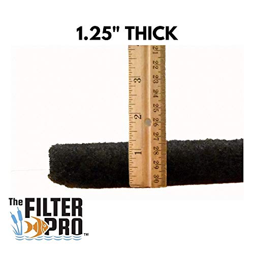 Black Coarse Filter Media, 1.25" Thick, 12" x 12" Pads, 6 Pack, Perfect for Aquariums, Ponds or Water Gardens, Made in USA - size: 12" x 12" - 6 Pack