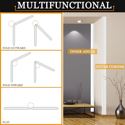 Wall Corner Protector Self-Adhesive Flexible – Durable Rubber, Furniture Edge Guard, Easy to Install, White, Prevents Wall Damage, Ideal for Home or Office Use - size: 0.8in×20ft