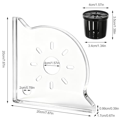 6 PCS/Set Aquarium Plant Holder, Corner Fish Tank Plant Holder for Rimless Aquarium, Acrylic Aquariums Plants Shelf for Aquatic Plants, Fish Tank Decor and Organizer