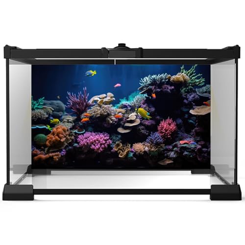 Aquarium Background Marine Life Colorful Corals Terrarium Background Colorful Corals Tropical Theme Style Fish Tank Background Under The Sea Aquarium Backdrop Coral Reef Terrarium Backdrop 24x12in - color: Coral Purple, size: 24(W)x12(H)inches/ 60(W)*30cm