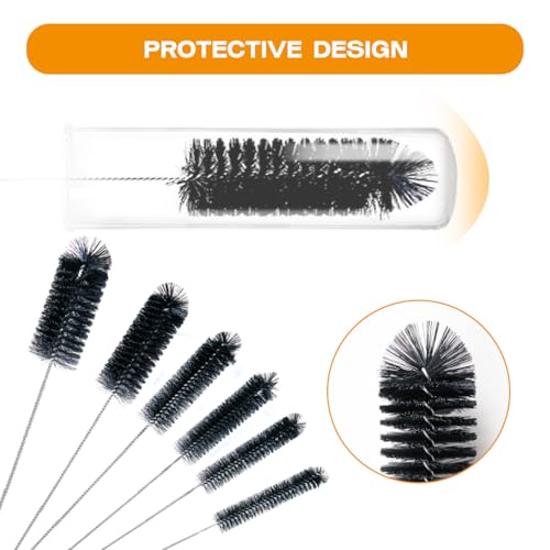Straw Cleaner Brush Set,6 Piece 12" Long Pipe Tube Bottle Brushes for Cleaning Narrow Neck Bottles,Coffee Maker,Glass Cups - size: 12 inch large diameters set (6pcs)